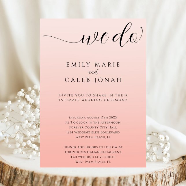 Boho Intimate Bröllop Micro Ceremony Domstol Inbjudningar (Skapare uppladdad)