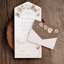 Boho Islands Watercolor Island Poppy Flowers