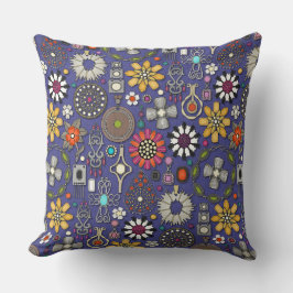 boho jewel reasures violblue kudde