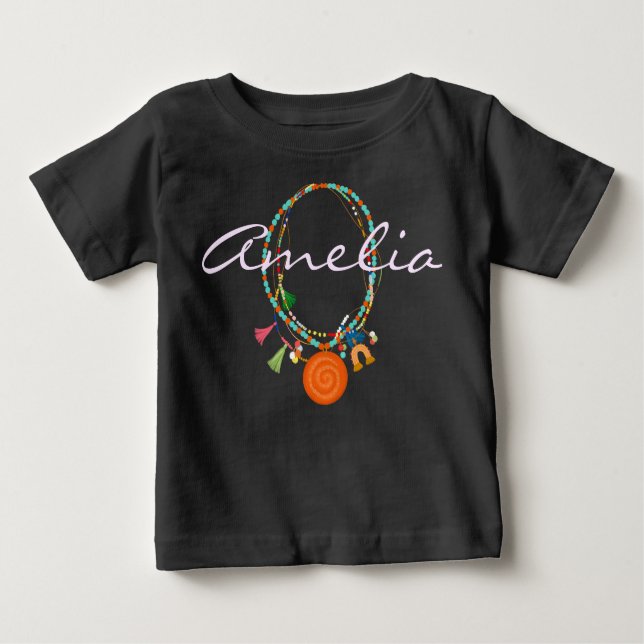 Boho jewelry klädd upp flicka top t-shirt (Framsida)