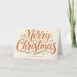 Boho jordnära manus God Jul Helgkort