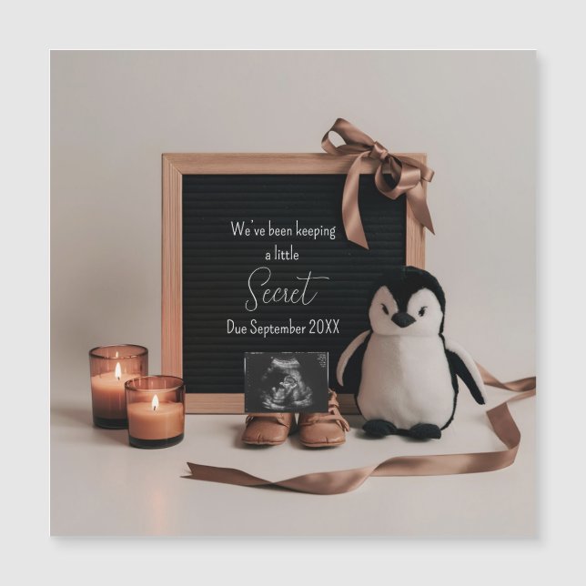 Boho jordnära neutralt graviditetskort för tillkän (Framsida)