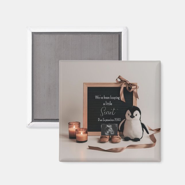 Boho jordnära neutralt graviditetspresent magnet (Front/Back)