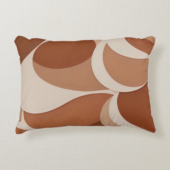 Boho jordton abstrakt form kudde design (Framsidan)