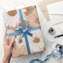 Boho jordton Daisy Tan blommönster