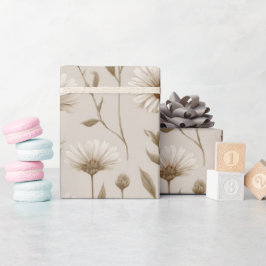 Boho jordton Daisy Tan Blommönster Presentpapper