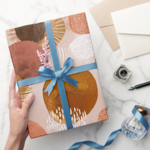 Boho jordtoner Terrakotta Abstrakt Mönster Presentpapper