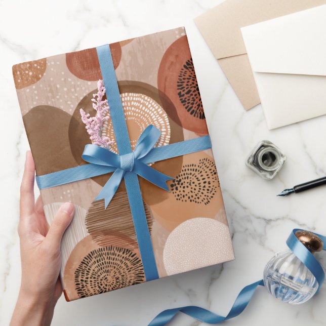 Boho jordtoner Terrakotta Geometriskt Mönster Presentpapper (Gifting)