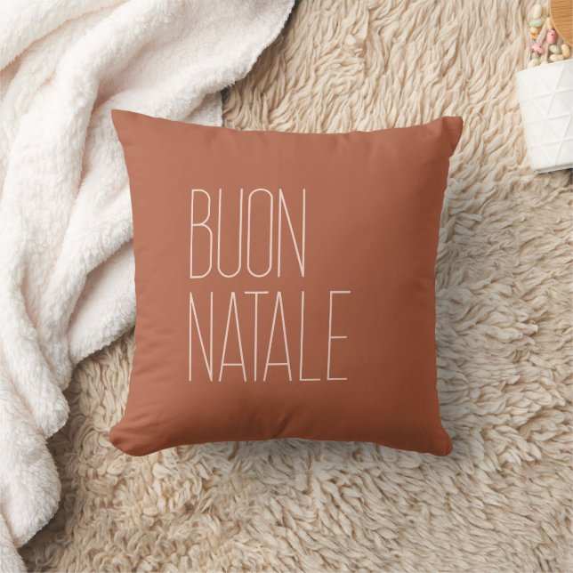 Boho jul Dekorativ kudde "BUON NATALE" (Filt)