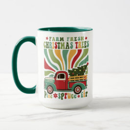 Boho jul Farm Fresh Träd Lastbil Mugg