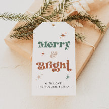 Boho jul Gift Märkre Merry och Bright Helgdag
