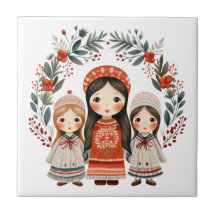 Boho jul Girls Scandinavian Folk Art