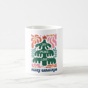 Boho jul Joy Peace Kärlek Kaffemugg