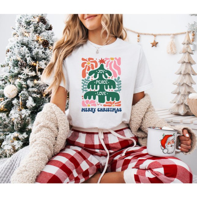 Boho jul Joy Peace Kärlek T Shirt (Skapare uppladdad)