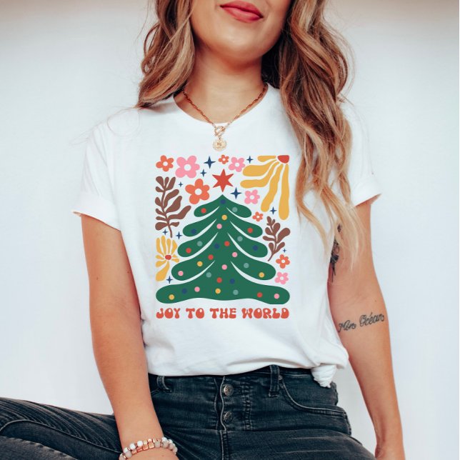 Boho Jul Joy till världen T Shirt (Skapare uppladdad)