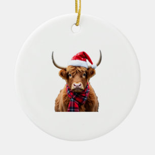 Boho jul jul Highland ko T-shirt (2) Julgransprydnad Keramik