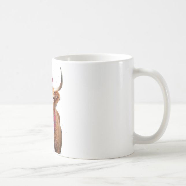 Boho jul julgran Highland Cow T-Shirt Kaffemugg (Höger)