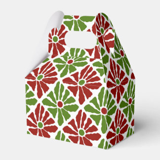 Boho jul Poinsettia Flowers Fold Red Grönt Presentaskar