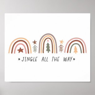 Boho jul Rainbow Muted tones färg Jingle Poster