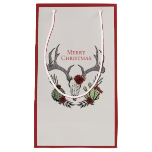 Boho jul Skull, Antlers, Ro och Cactus