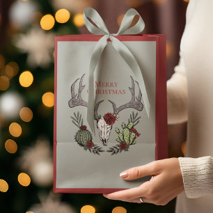 Boho jul Skull, Antlers, Ro och Cactus