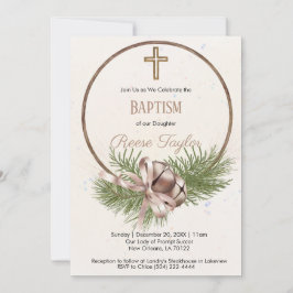 Boho jul Wooden Wandeptism Inbjudningar