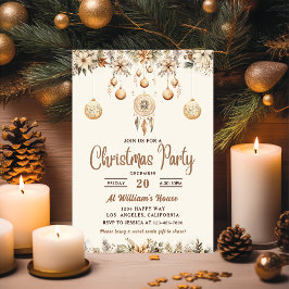 Boho julblommig julfest inbjudningar