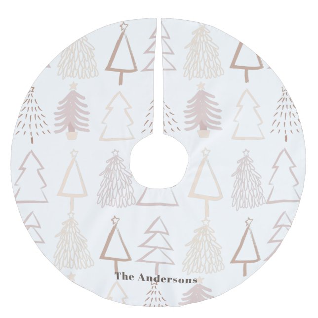 Boho Julgran Mönster Dusty Rosa Helgdag Julgransmatta Borstad Polyester (Framsidan)