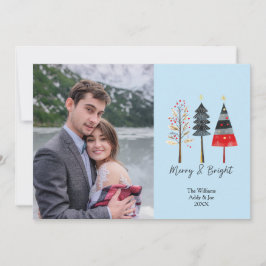 Boho Julgranar Cute Anpassningsbar Photo Helgdag Julkort