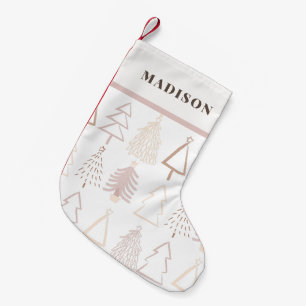 Boho Julgranar Dusty Rosa White Liten Julstrumpa
