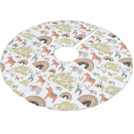 Boho Julhelg Julgransmatta Borstad Polyester