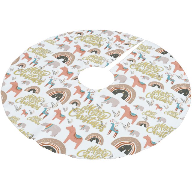 Boho Julhelg Julgransmatta Borstad Polyester (Vinklad)