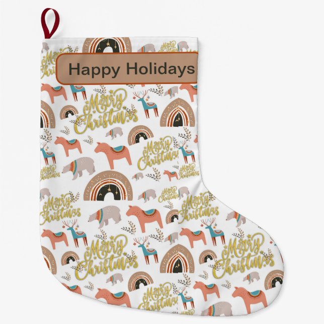 Boho Julhelg Stor Julstrumpa (Framsidan)