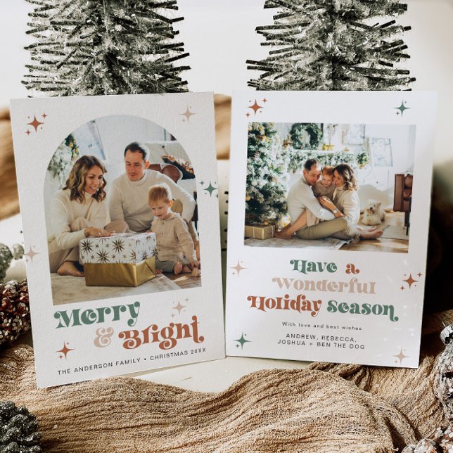 Boho julkort 2 Photo Retro Helgdag Merry (Skapare uppladdad)