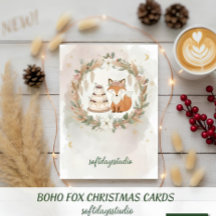 Boho julkort med räv - Whimsical Woodl