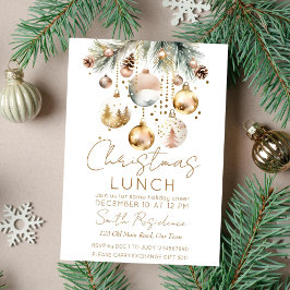 Boho-jullunch party-snöfärgen inbjudningar