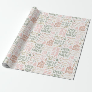Boho julord på grön rosa terrakotta presentpapper