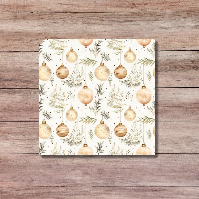 Boho-julprydnad Midsekets moderna Neutralt Kakelplatta (Boho Christmas Ornaments Midcentury Modern Neutral Ceramic Tile)