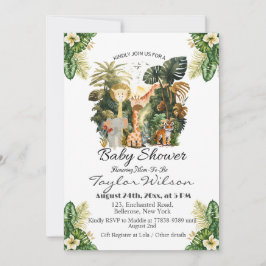 Boho Jungle Animals Baby Shower Inbjudningar