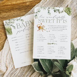 Boho Jungle Dubbelsidigt Spelkort för Baby Shower Inbjudningar