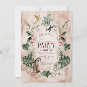 Boho Jungle Pension Party Watercolor Inbjudningar