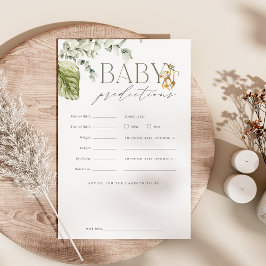 Boho Jungle Safari Baby Shower Predictions Game Flygblad
