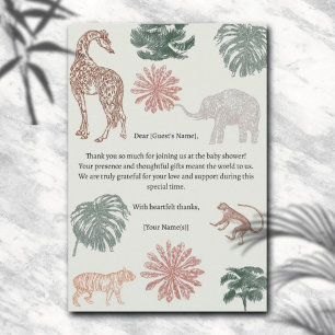 Boho Jungle Safari Baby Shower Tack Kort