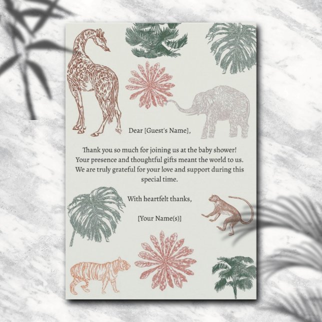 Boho Jungle Safari Baby Shower Tack Kort (Skapare uppladdad)