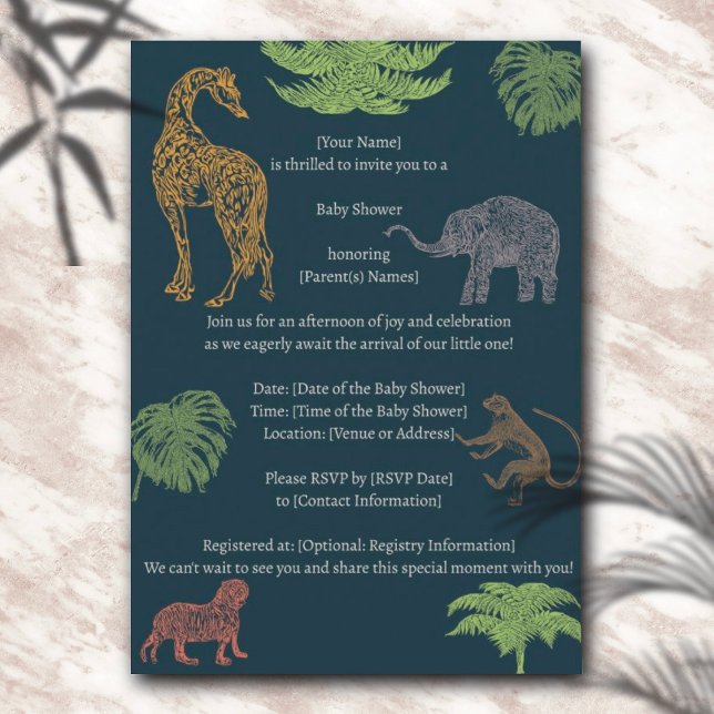 Boho Jungle Safari Boy Shower-inbjudan Inbjudningar (Skapare uppladdad)