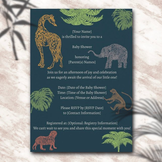 Boho Jungle Safari Boy Shower-inbjudan Inbjudningar (Skapare uppladdad)