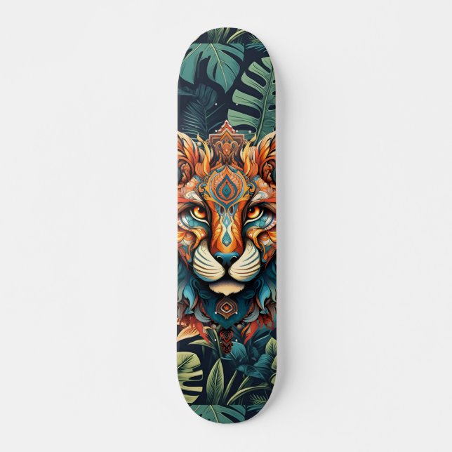 Boho Jungle Tiger Skateboard (Framsida)