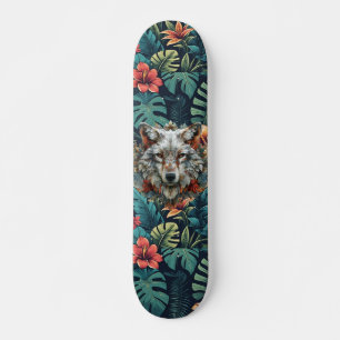 Boho Jungle Vit Varg Skateboard