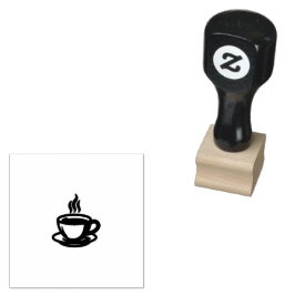 Boho kaffekopp gummistämpel Cafe Stämpel