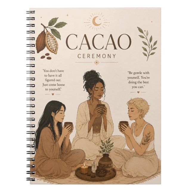 Boho Kakaozeremonie Aquarell Design - Affirmation Anteckningsbok (Framsidan)